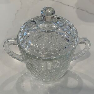 Vintage Depression Glass Sugar Bowl with Lid